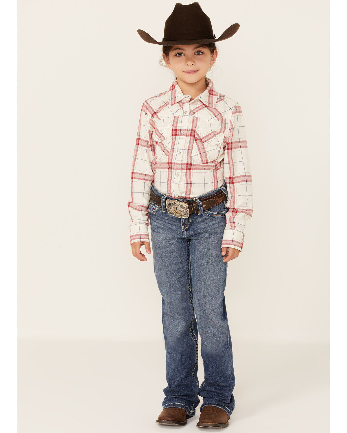 Girls' Ariat R.E.A.L Medium Wash Eleanor Whipstitch Stretch Slim Bootc