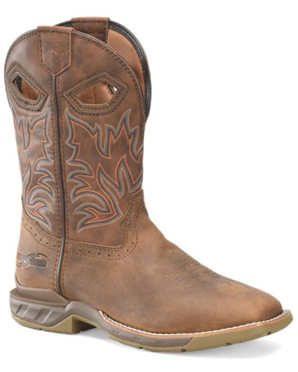 Men's Double H Phantom Rider Roper Pull On Work Boots - Square Toe