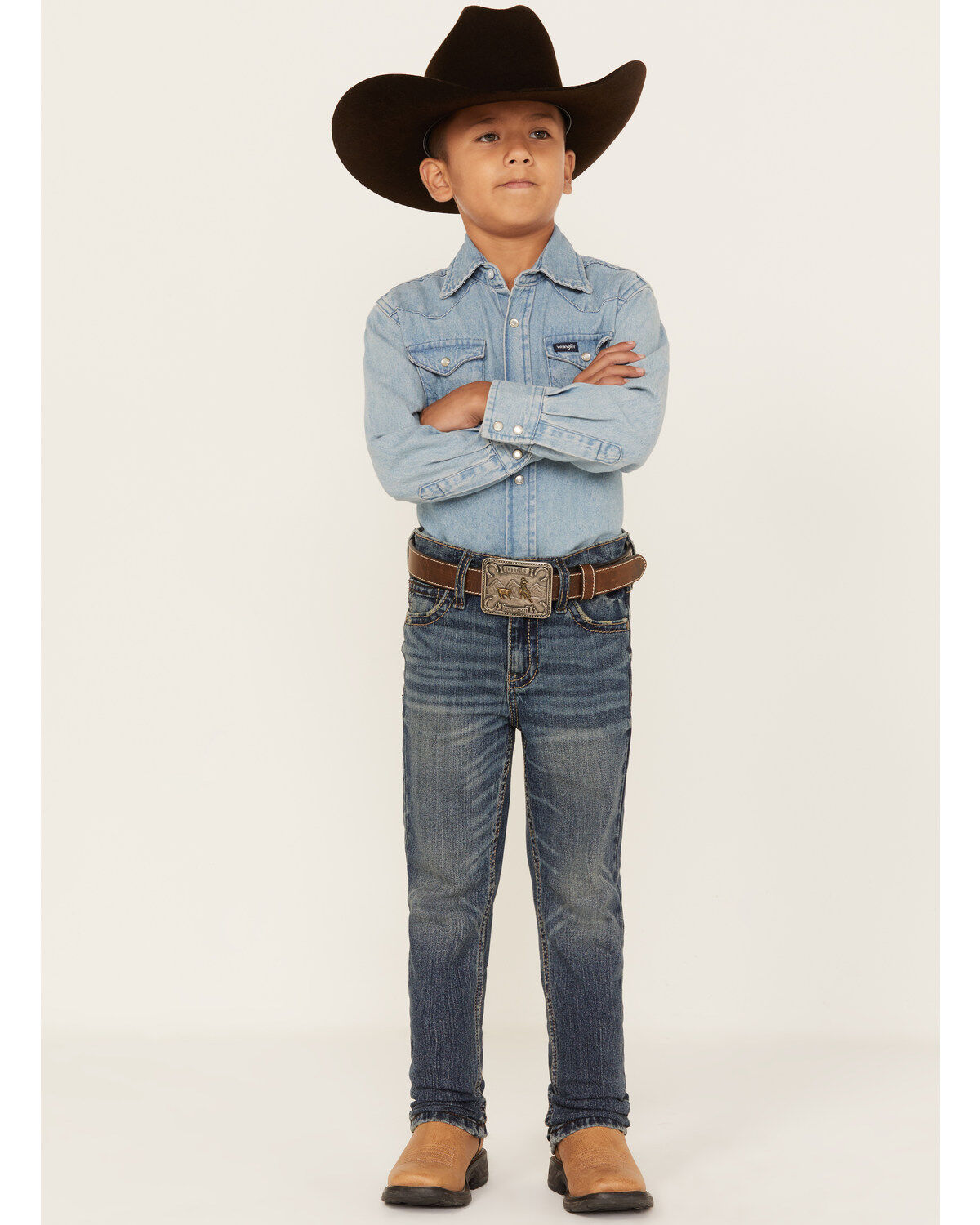 Boys' Cody James Little Blue Roan Straight Slim Jeans