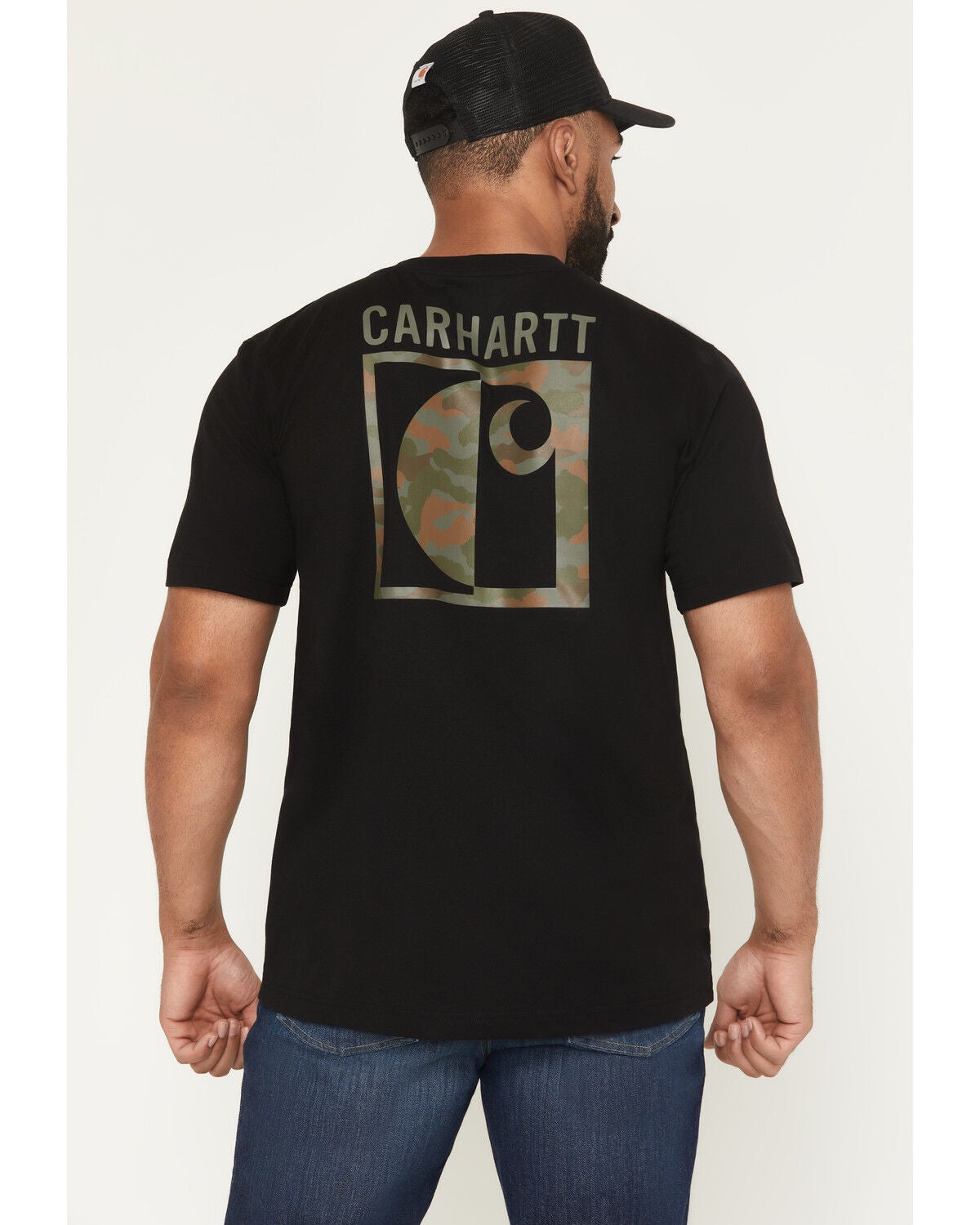 Men's Carhartt Camo Print Logo Relaxed Fit Short Sleeve Pocket T-Shirt