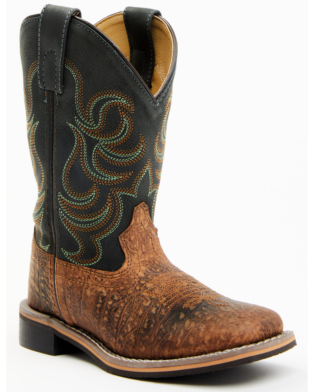Boys' Smoky Mountain Jesse Bison Leather Print Boot - Square Toe