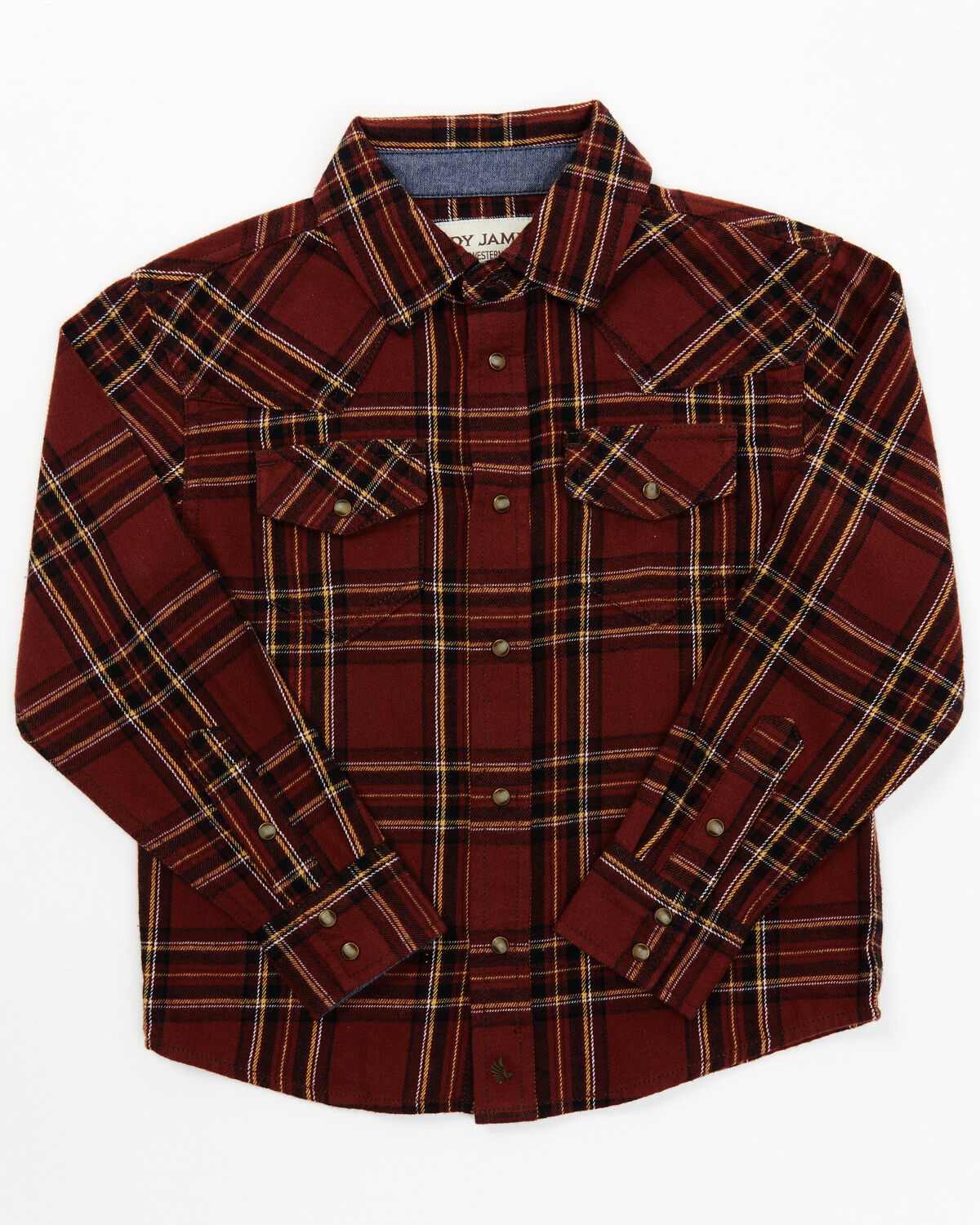 Boys' Cody James Plaid Print Long Sleeve Flannel Snap Shirt - Toddler