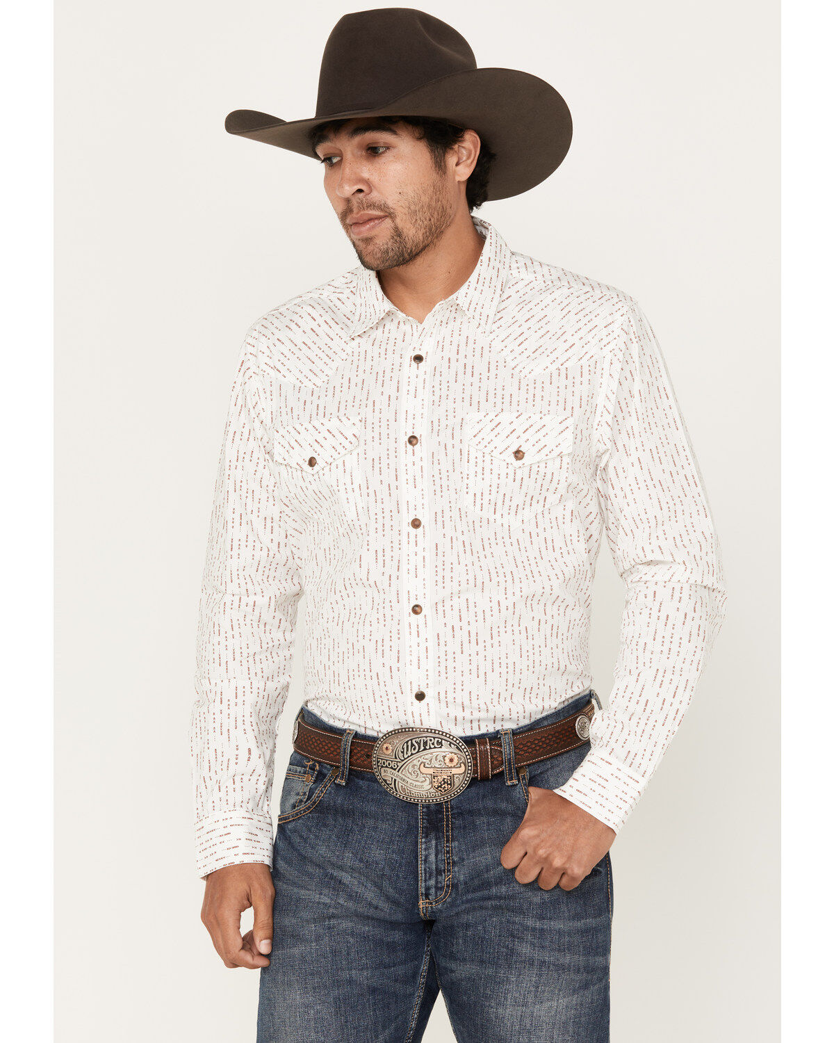 Men's Gibson Grapevine Arrow Geo Print Long Sleeve Snap Western Shirt
