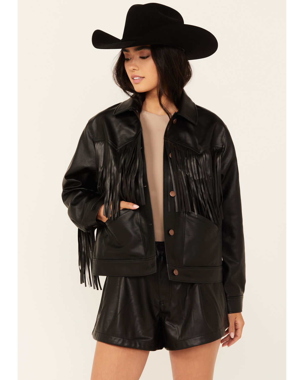 Women's Wrangler Wild Oversized Faux Leather Fringe Jacket