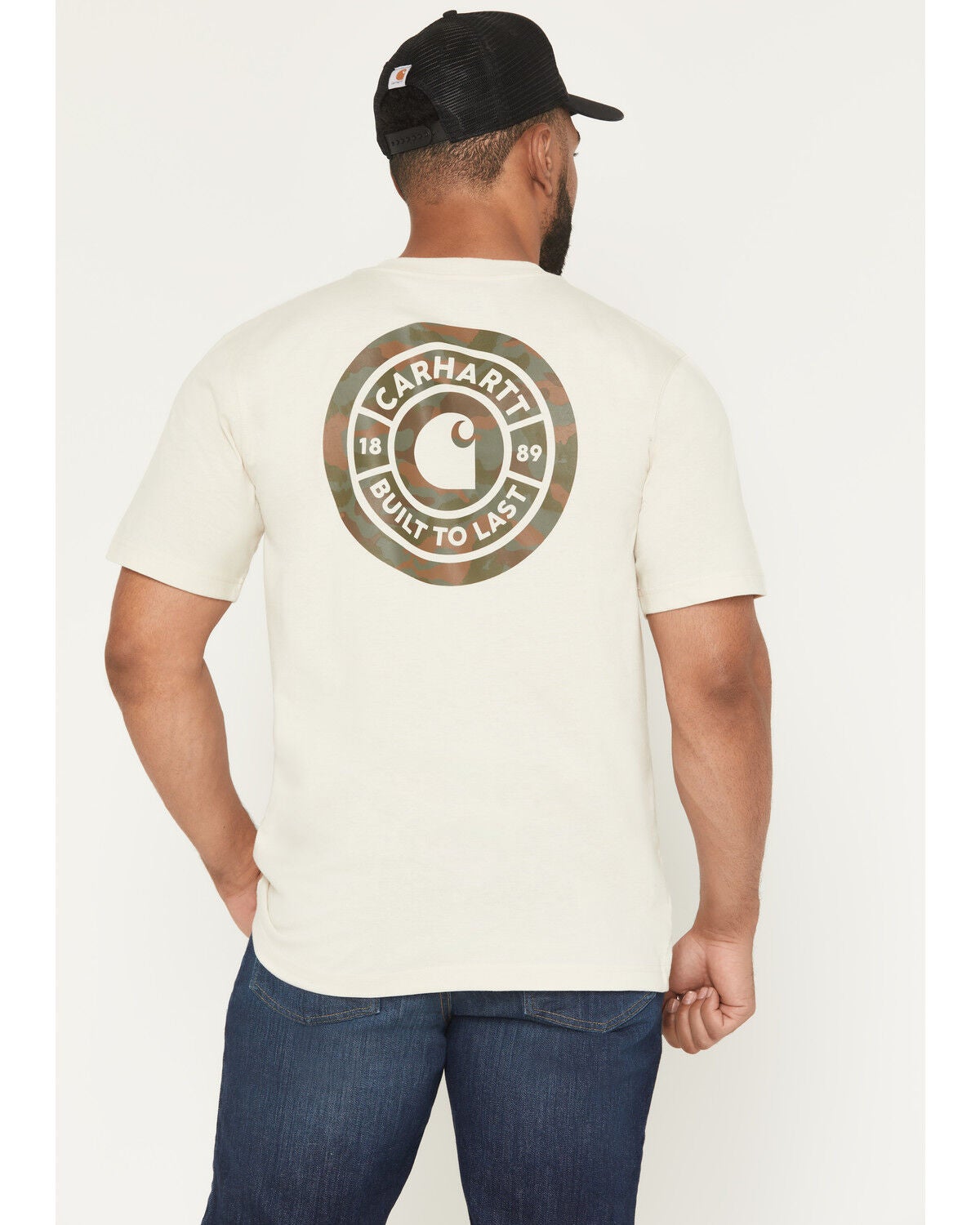 Men's Carhartt Camo Print Logo Relaxed Fit Short Sleeve Pocket T-Shirt