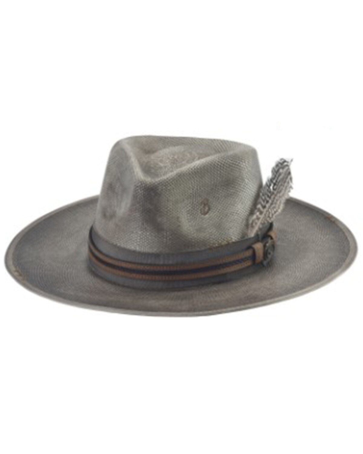 Bullhide Distressed Sonoma Feather Fedora Hat