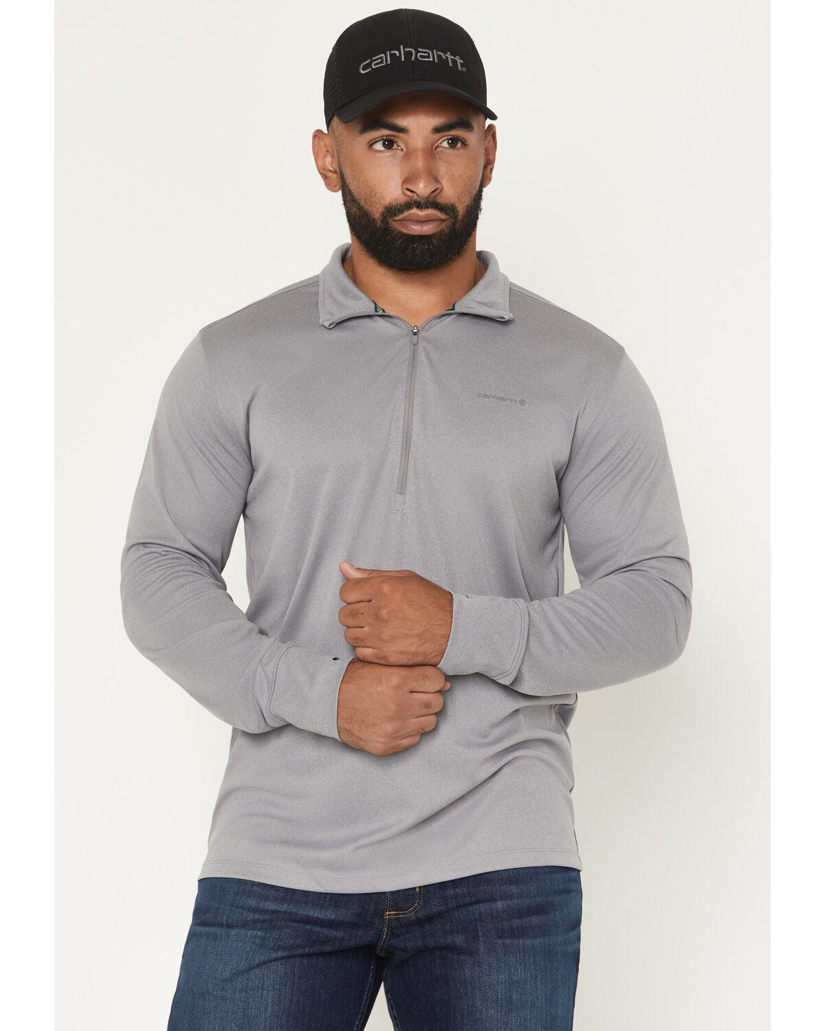 Men's Carhartt Force Sun Defender Lightweight Solid Quarter Zip Pullo