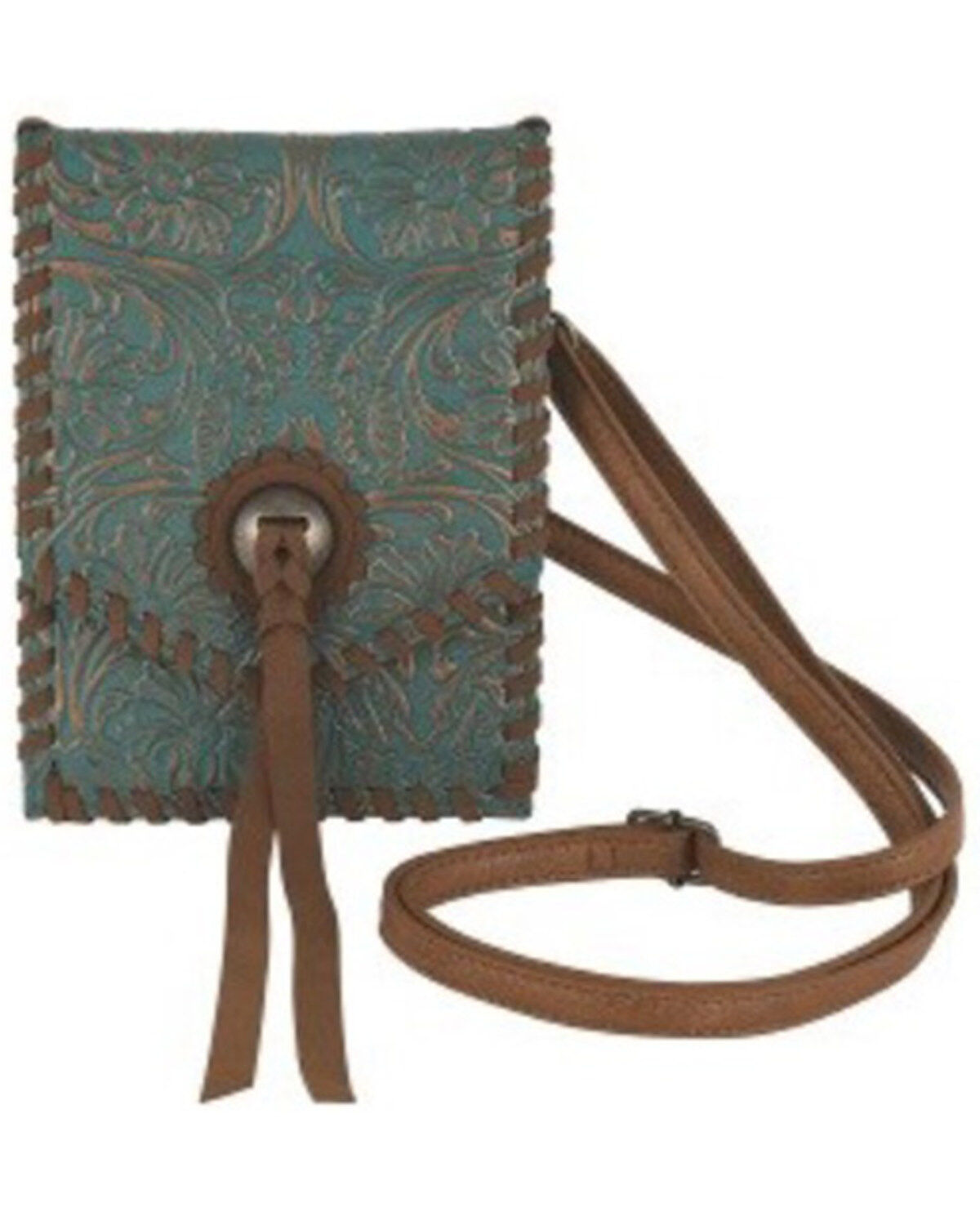 Women's Justin Floral Tooled Crossbody Bag