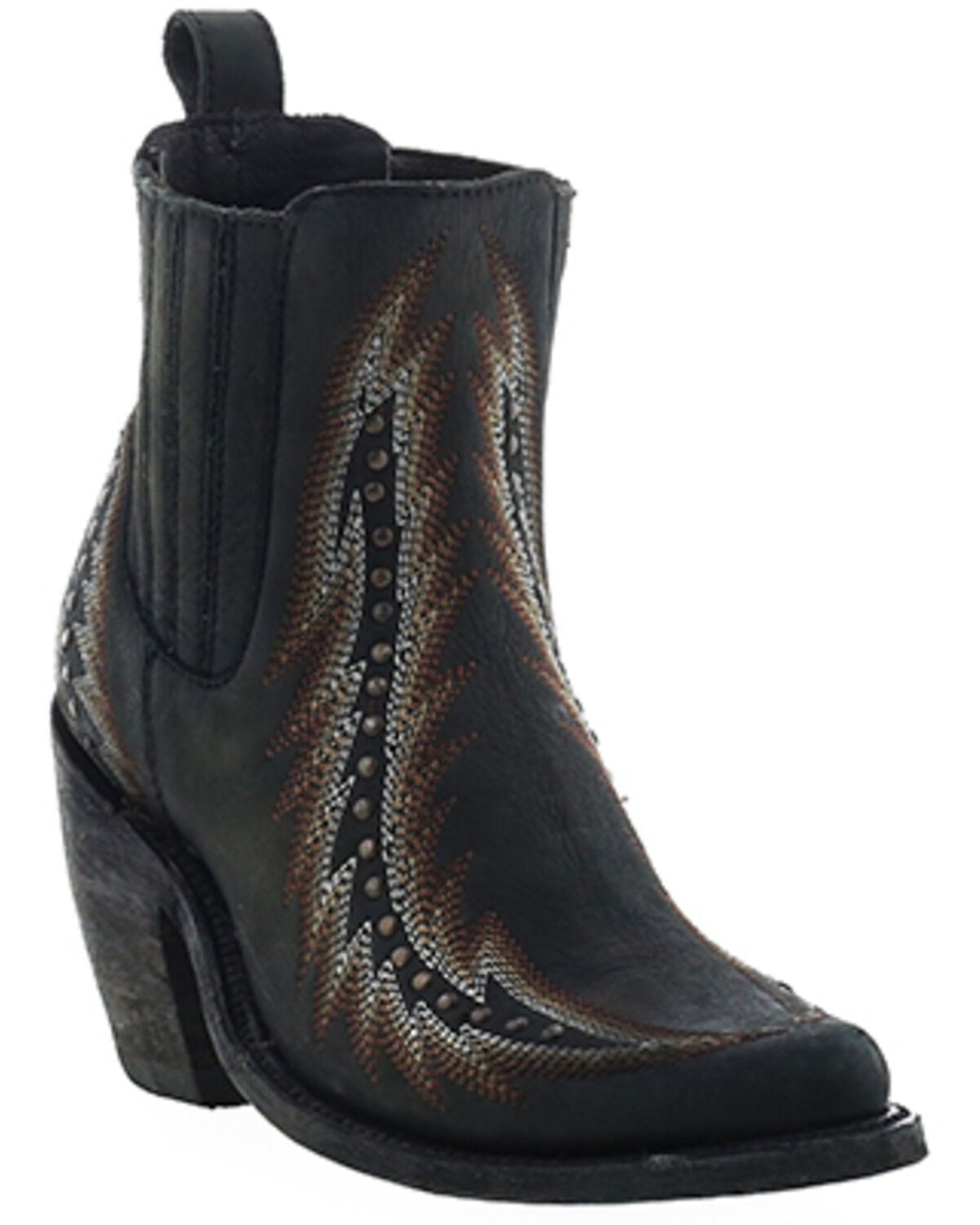 Women's Liberty Black Vegas Gloria Studded Booties - Round Toe