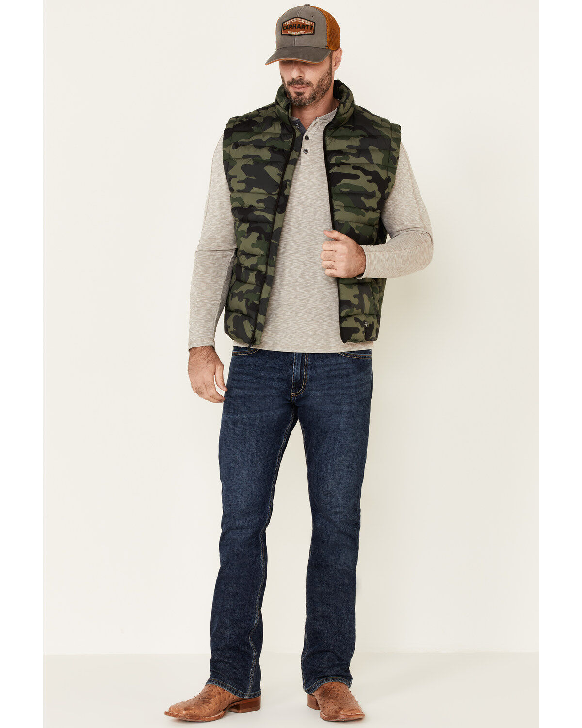 Men's Flag & Anthem Green Erieville Camo Print Puffer Vest