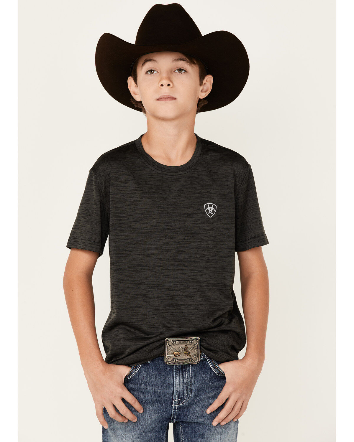 Boys' Ariat Charger Vertical Flag Graphic Short Sleeve T-Shirt