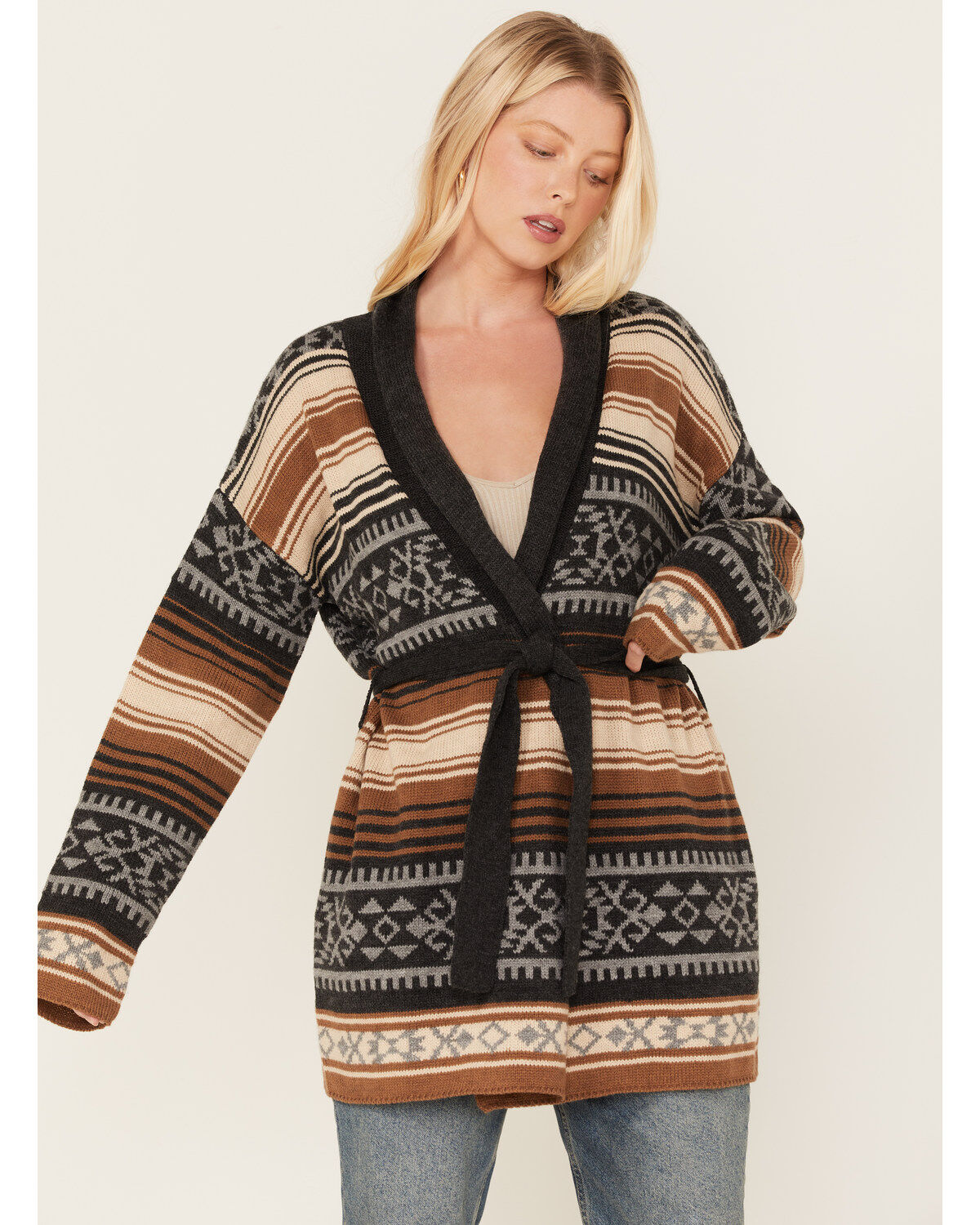 Women's Stetson Southwestern Print Knit Cardigan Sweater