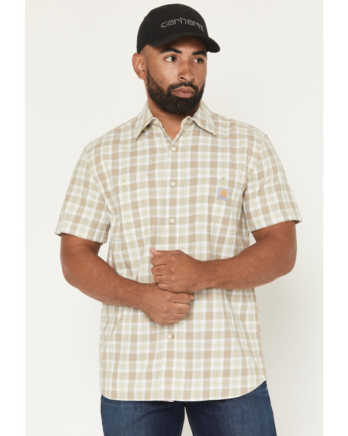 Men's Carhartt Bozeman Rugged Flex Relaxed Fit Plaid Print Short Slee