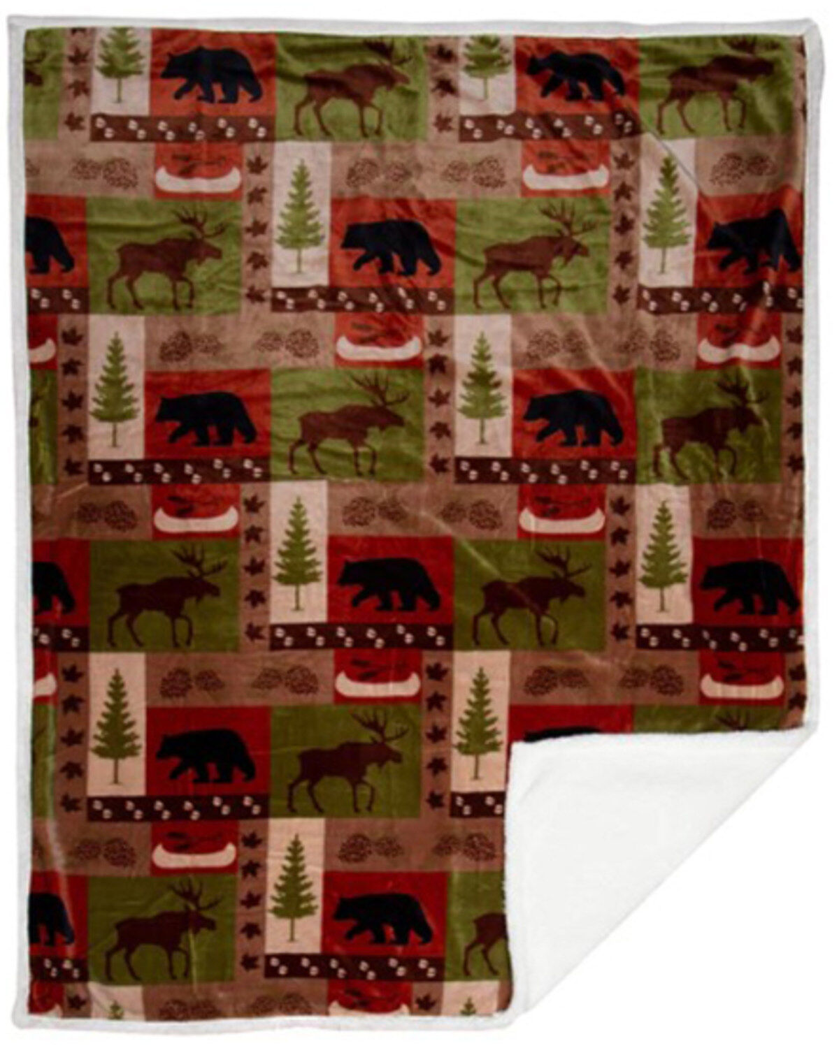 Carstens Patchwork Lodge Plush Throw