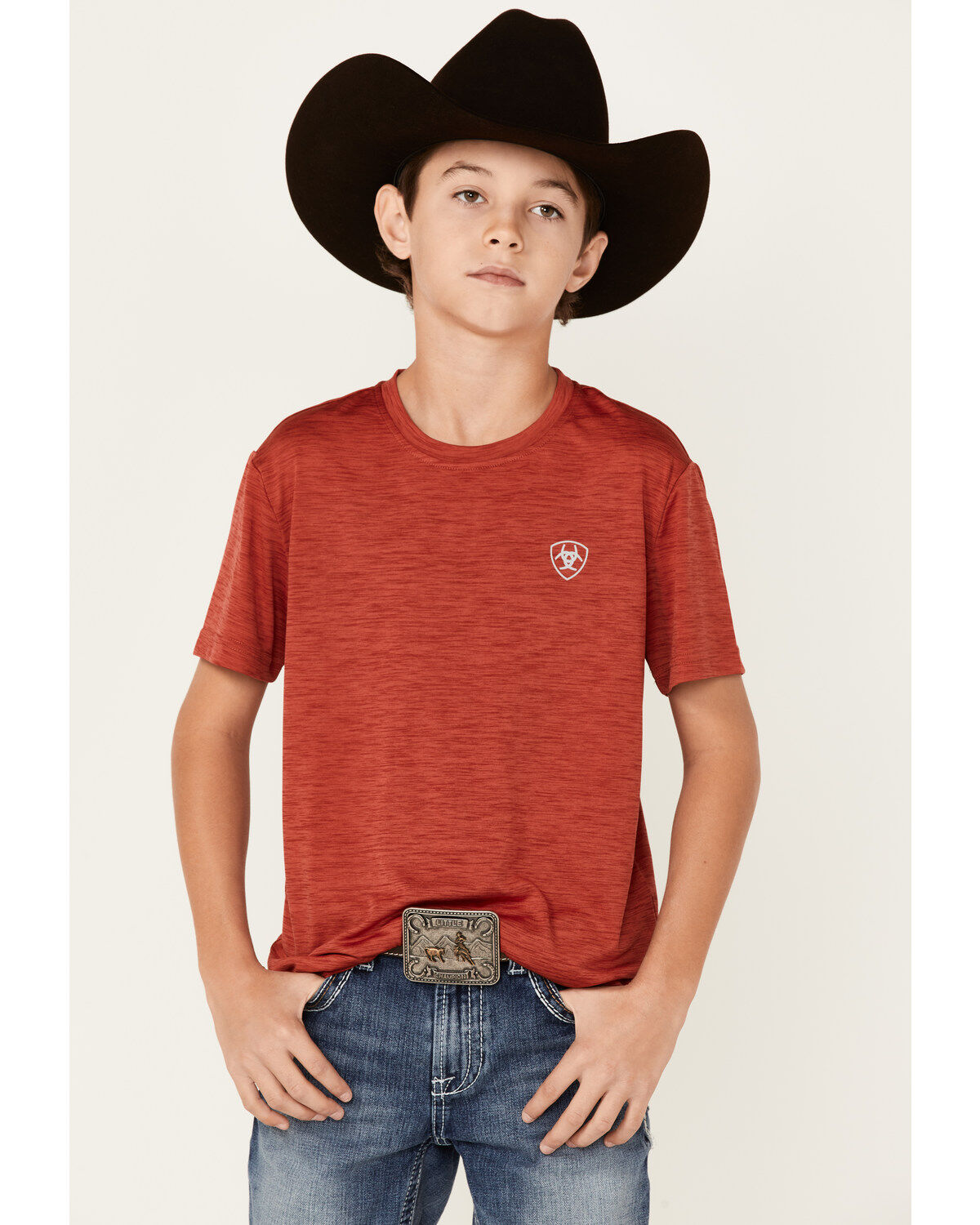 Boys' Ariat Charger Vertical Flag Graphic Short Sleeve T-Shirt