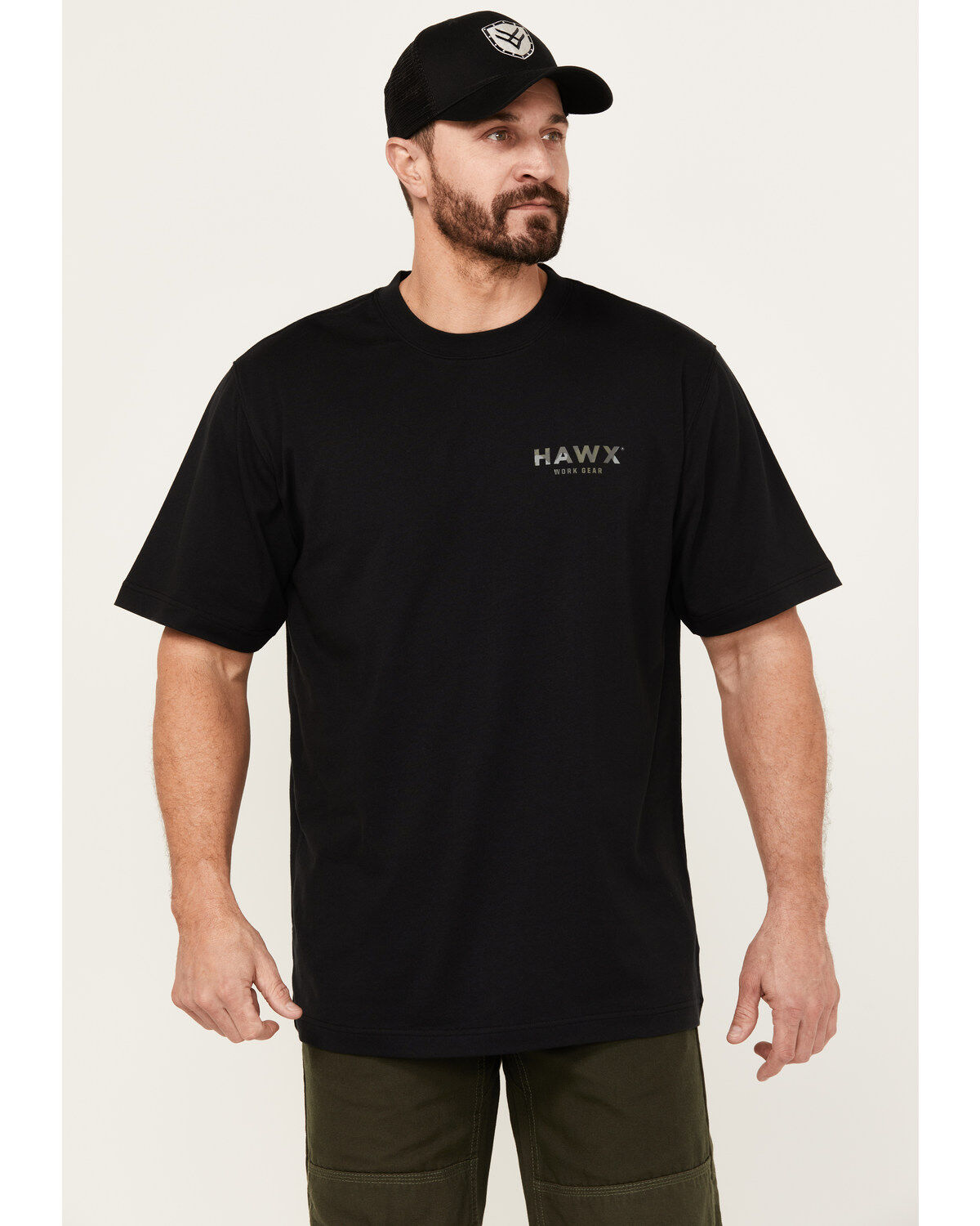Men's Hawx Camo Logo Short Sleeve Graphic Work T-Shirt