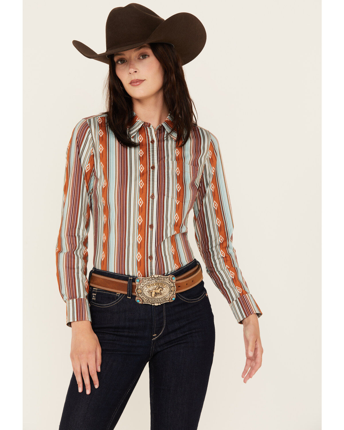 Women's Shyanne Printed Long Sleeve Riding Shirt