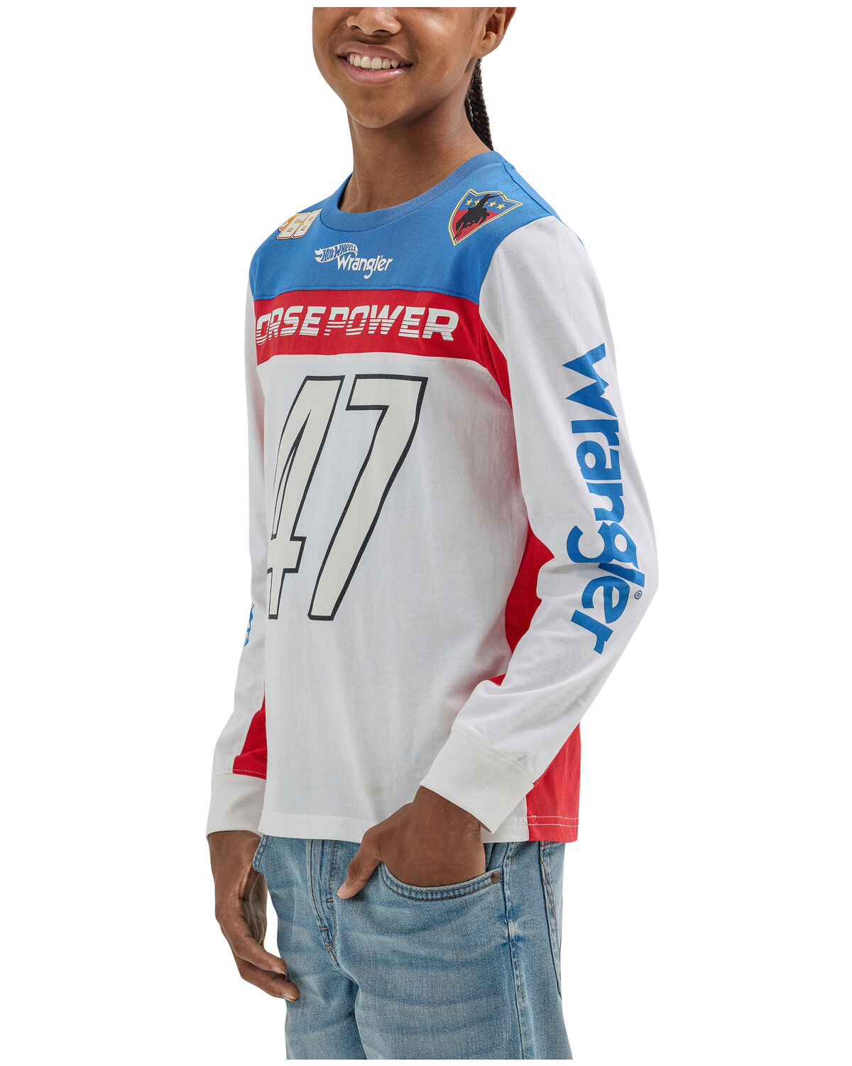 Boys' Horse Power Wrangler x Hot Wheels Colorblock Long Sleeve Graph