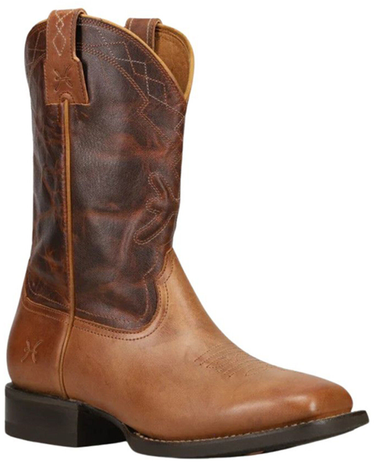 Men's Frye Hauser Logo Stitch Western Boots - Broad Square Toe