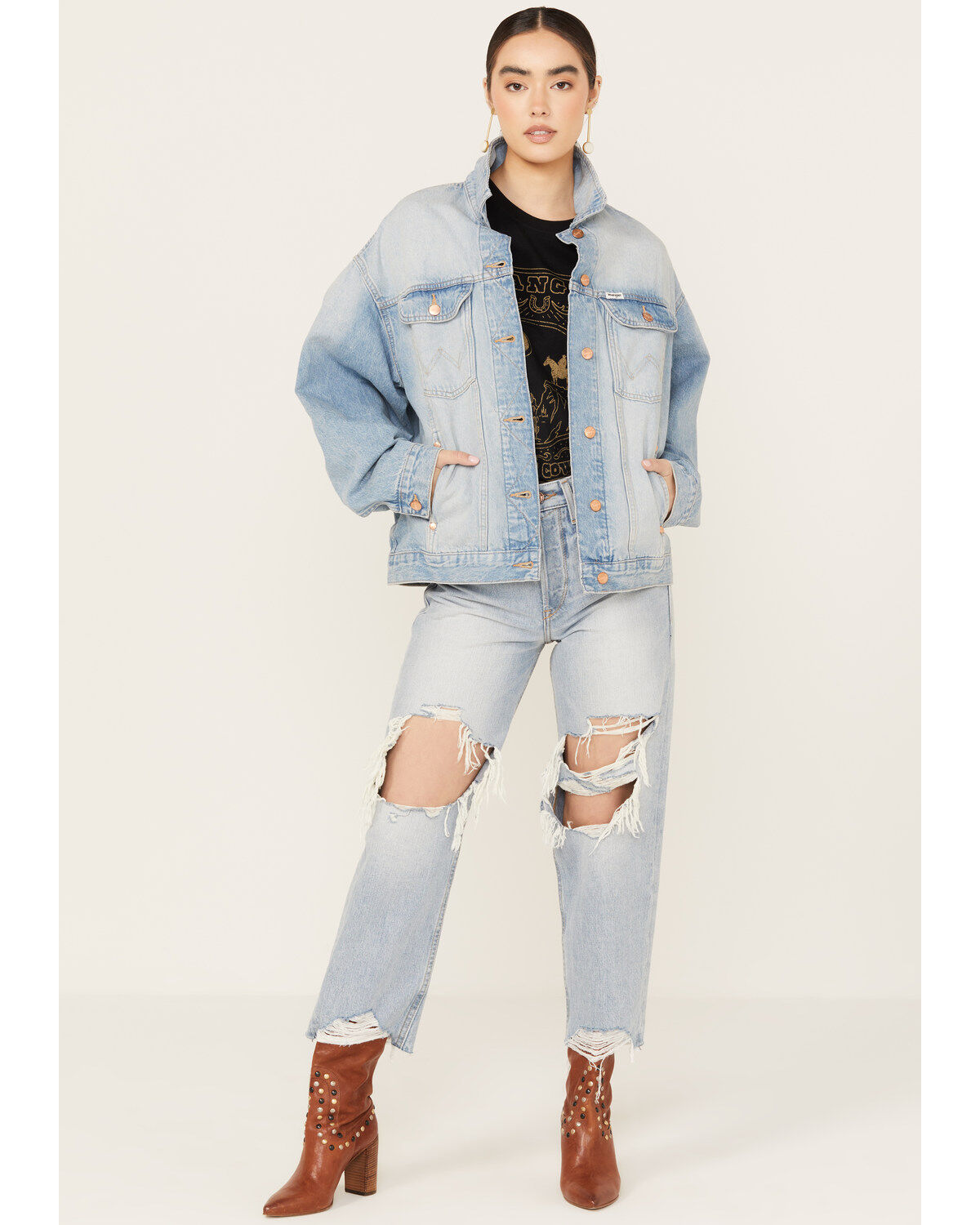 Women's Wrangler Light Wash Denim Trucker Jacket