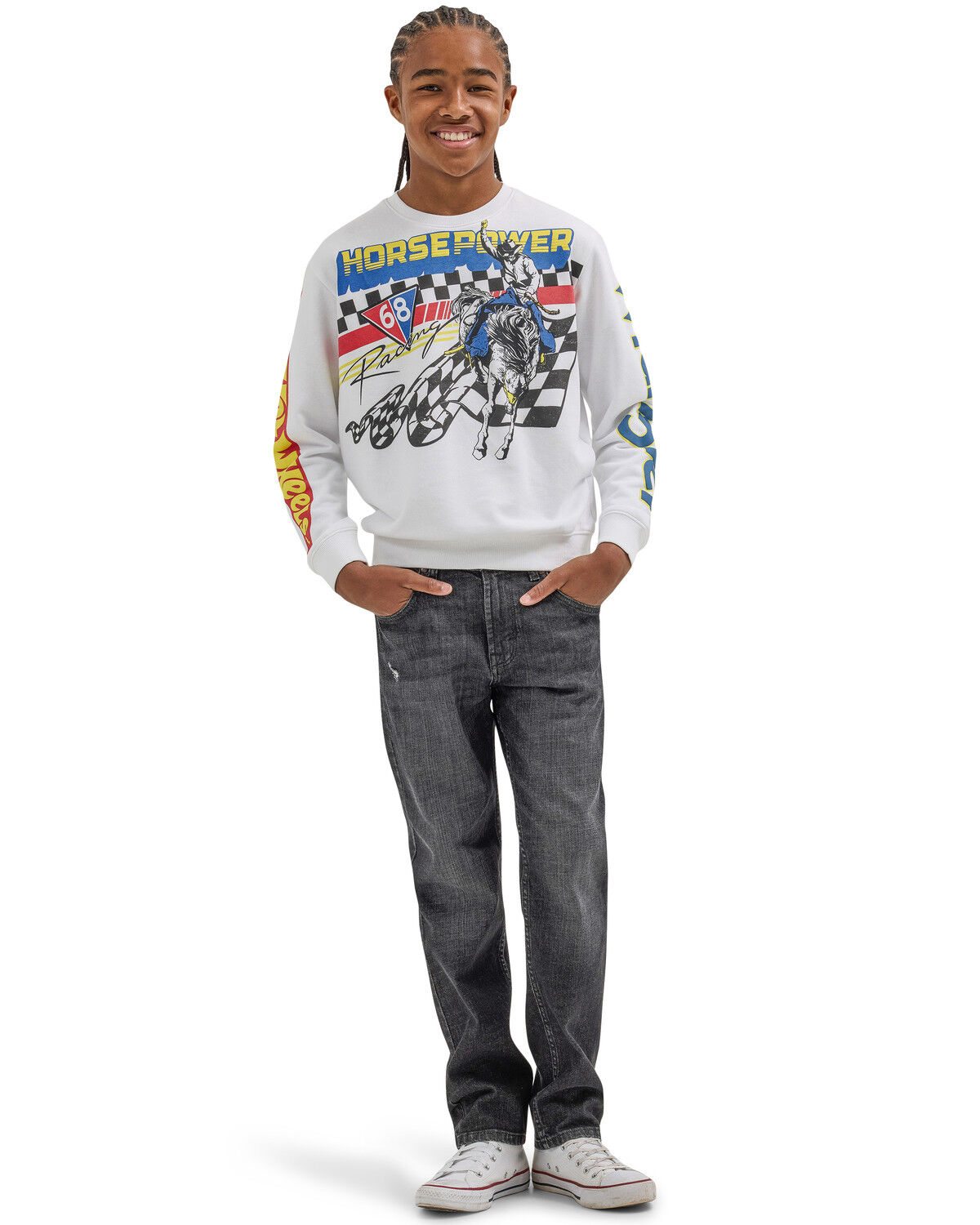 Boys' Wrangler x Hot Wheels Rodeo Crew Neck Sweatshirt