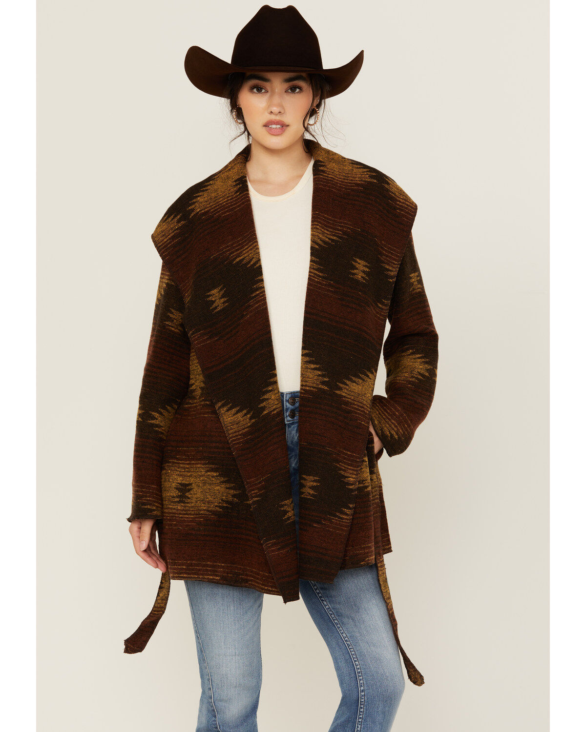 Women's Cripple Creek Southwestern Print Hooded Wrap Jacket