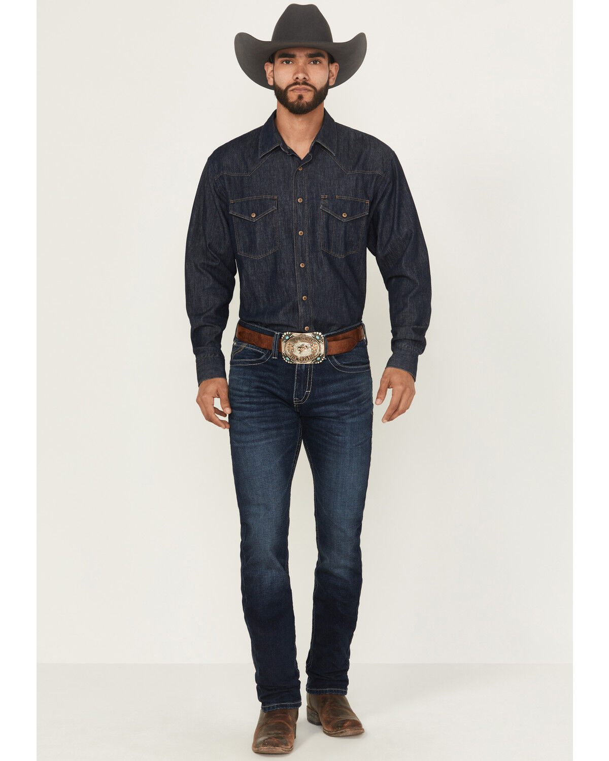 Men's Ariat M8 Dark Wash Modern Slim Straight Stretch Denim Jeans