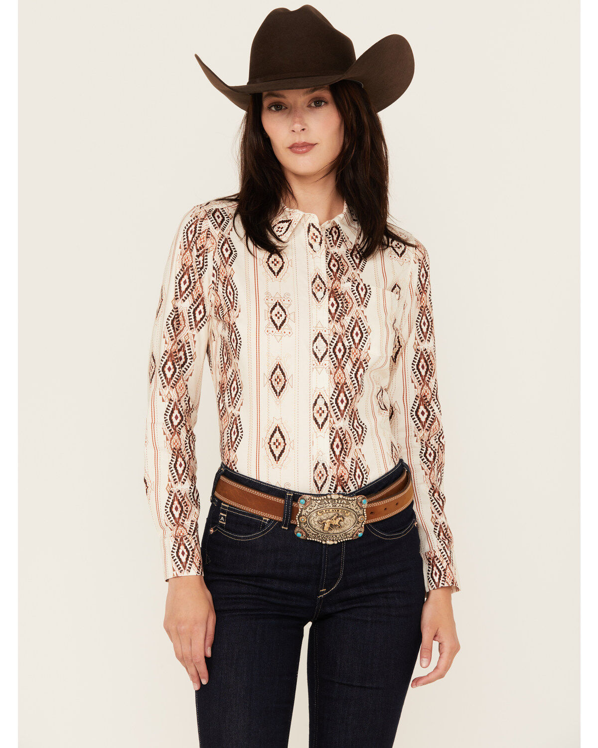 Women's Shyanne Printed Long Sleeve Riding Shirt