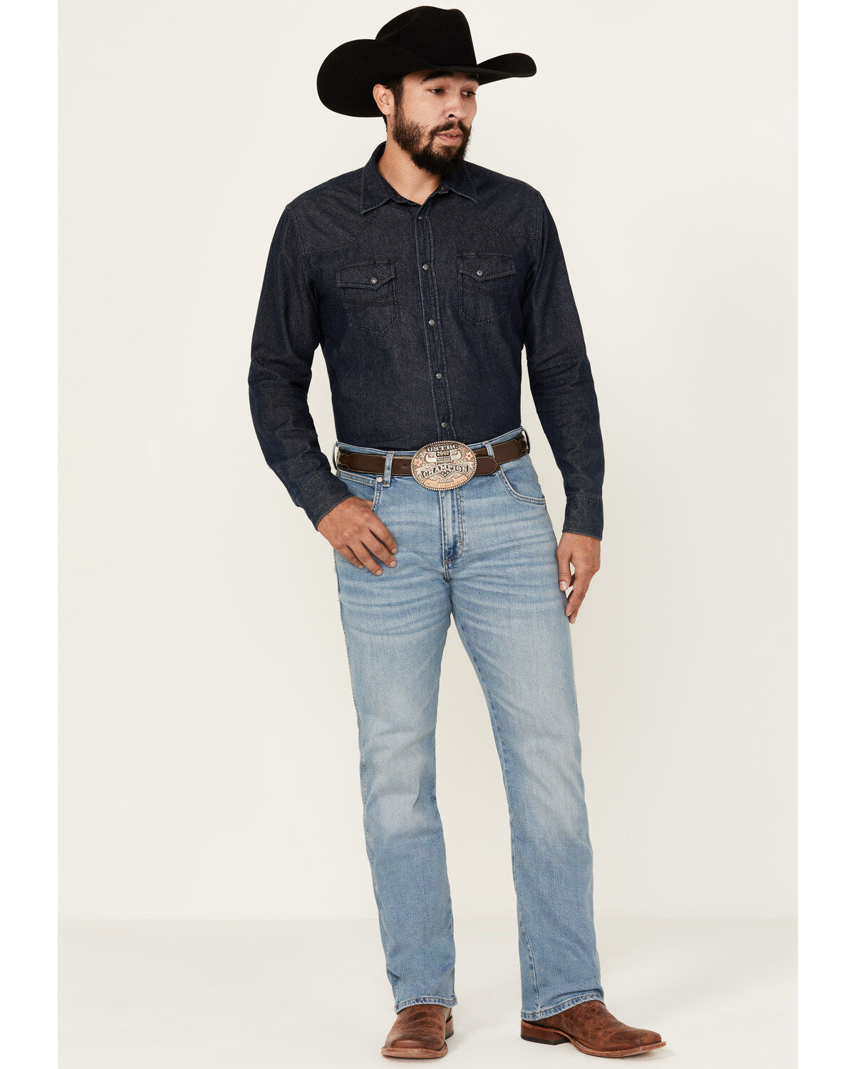 Men's Wrangler Retro Light Wash Flintlock Slim Bootcut Stretch Denim J