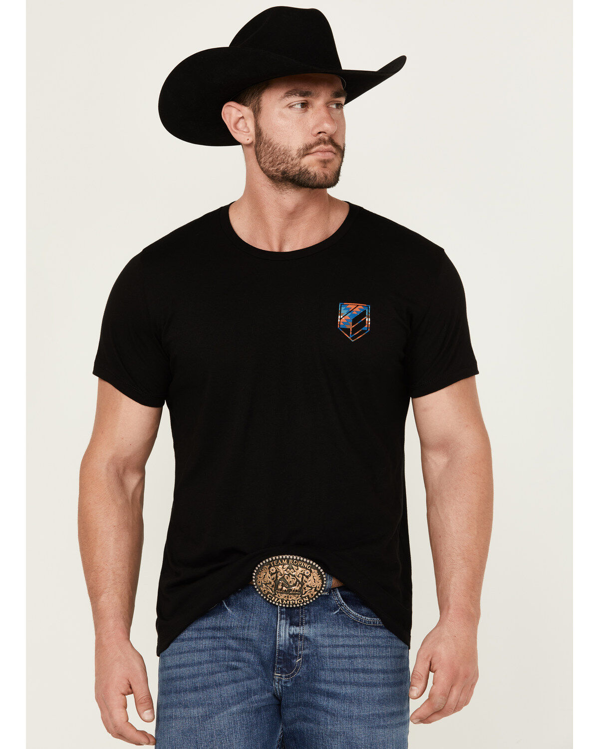 Men's RANK 45 Southwestern Print Bull Logo Short Sleeve Graphic T-Shi