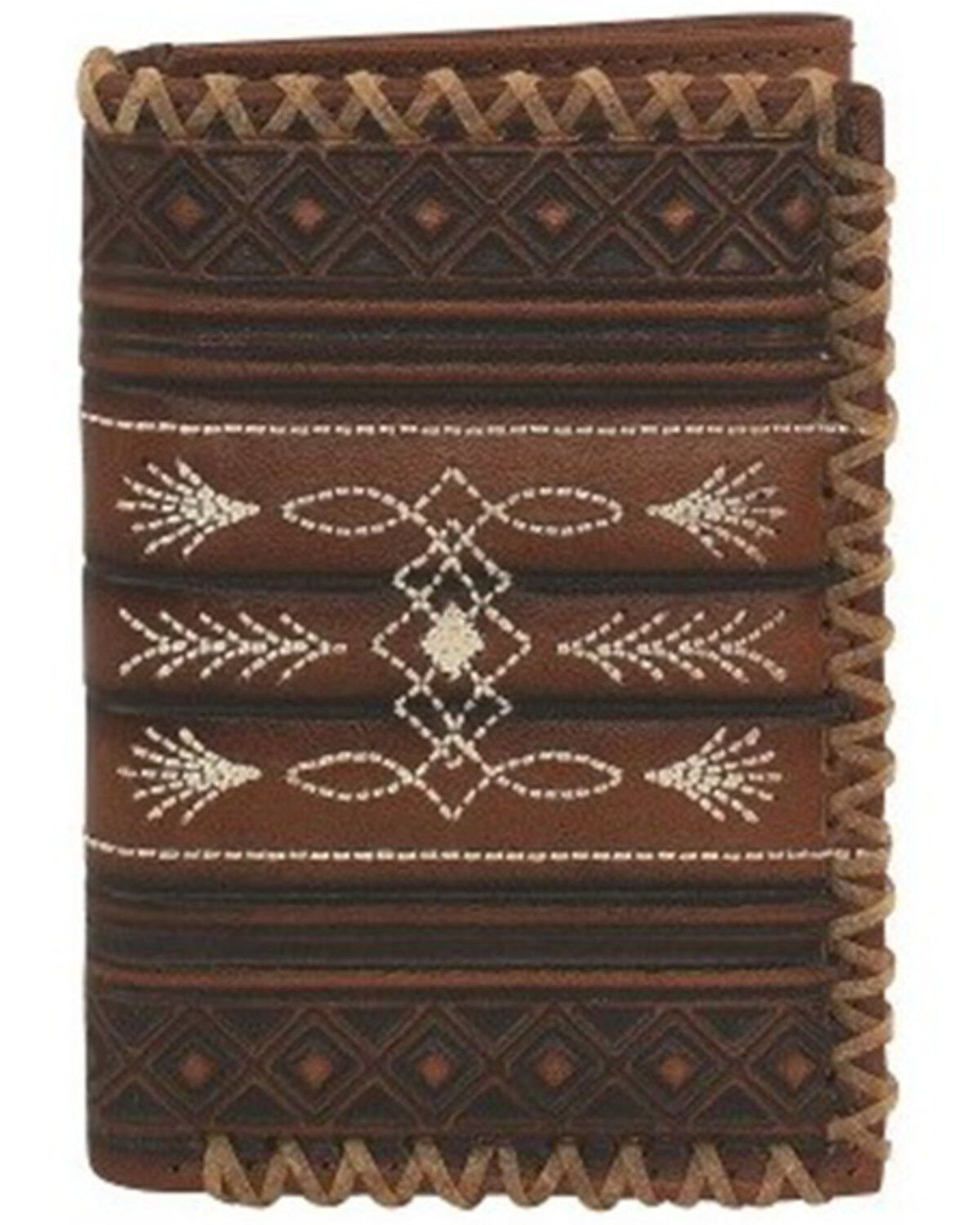 Men's Tony Lama Geometric Embossed Tri-Fold Wallet