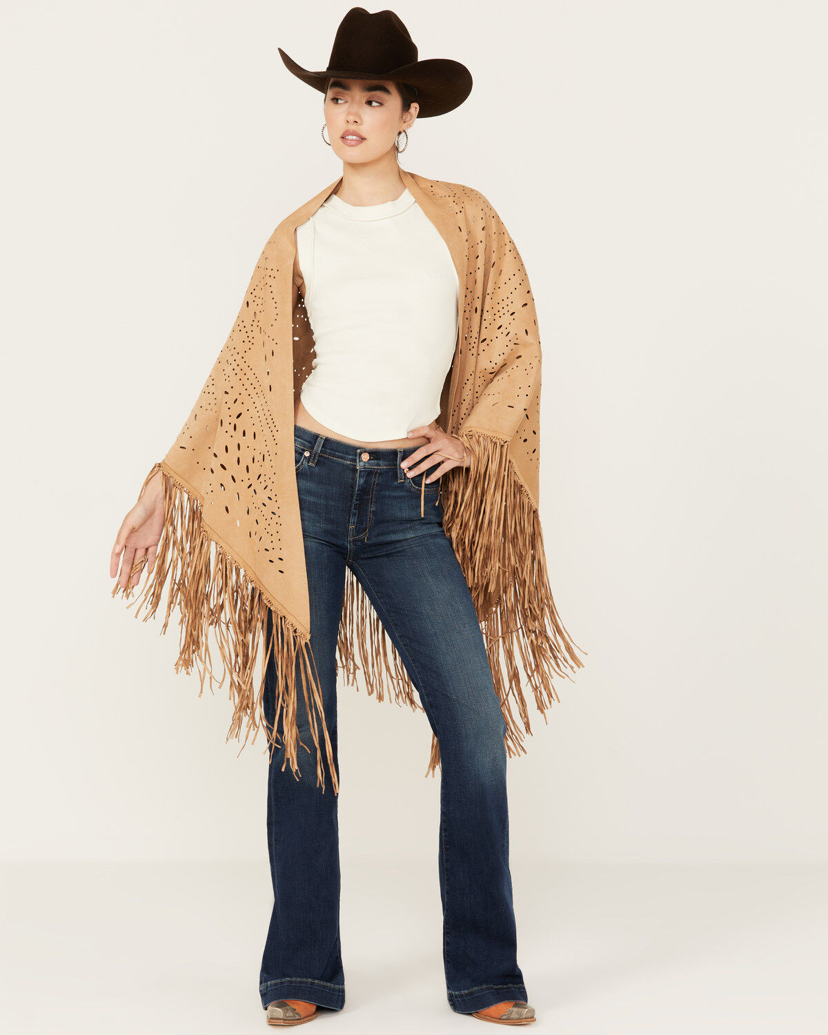 Women's Shyanne Faux Suede Laser Cut Wrap