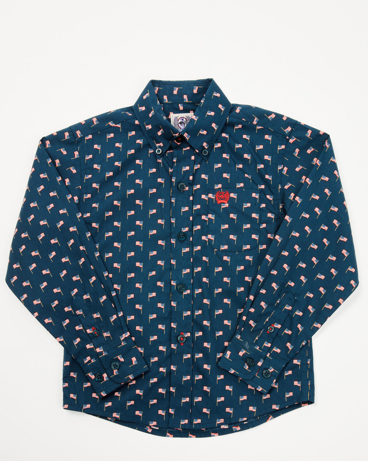 Boys' Cinch Toddler Flag Print Long Sleeve Button-Down Western Shirt