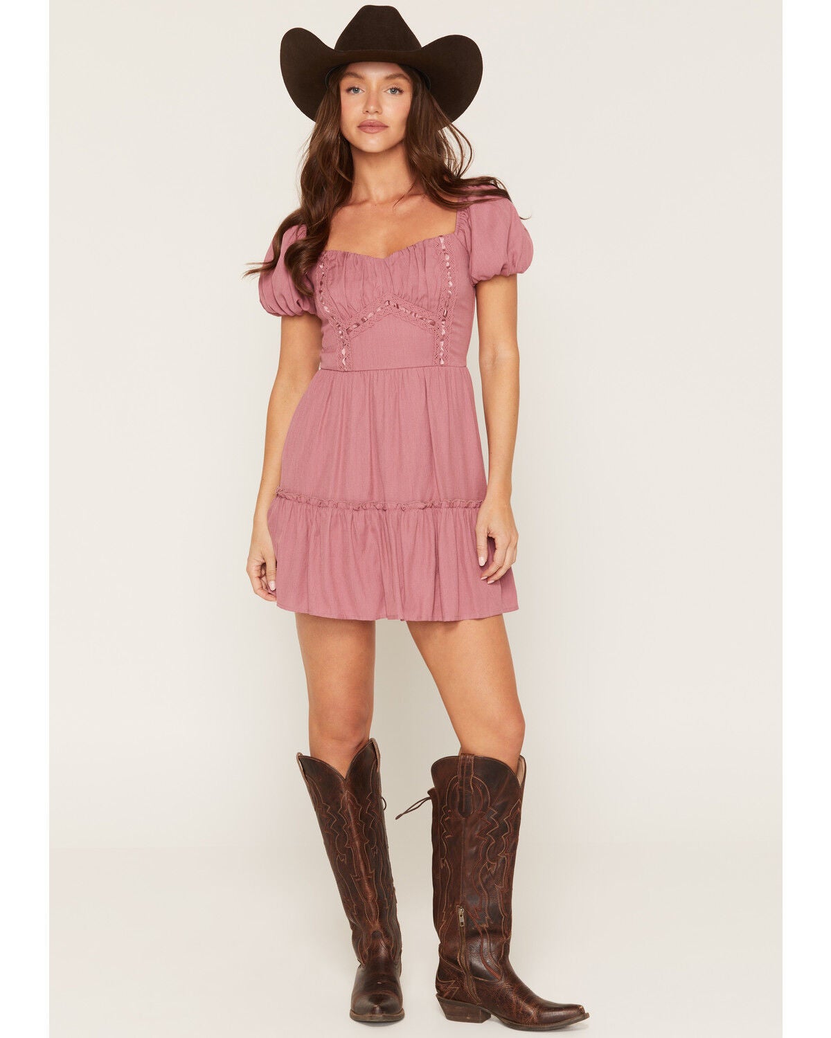 Women's Trixxi Solid Short Sleeve Mini Dress