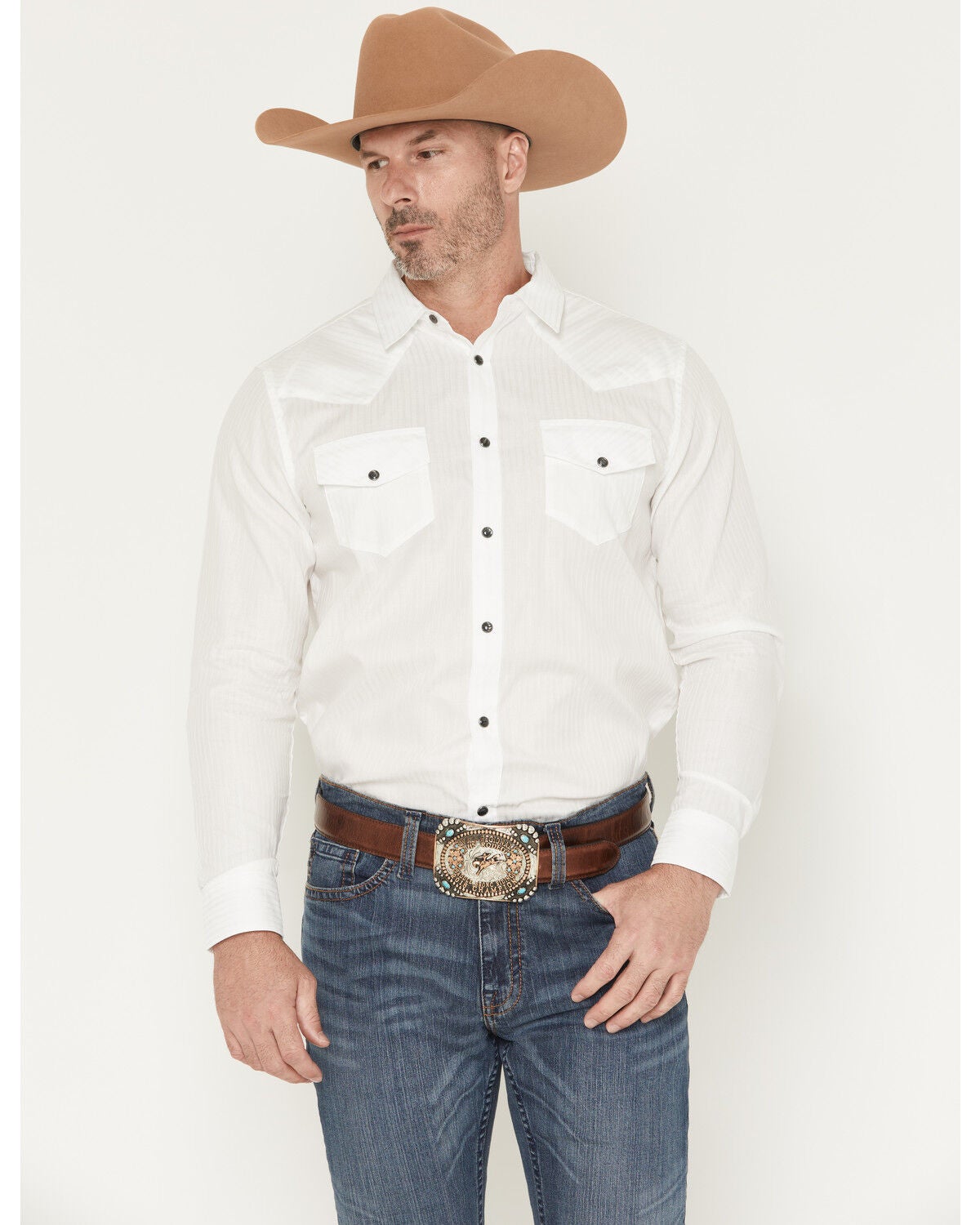 Men's Gibson Trading Co Southside Tonal Satin Striped Long Sleeve Snap