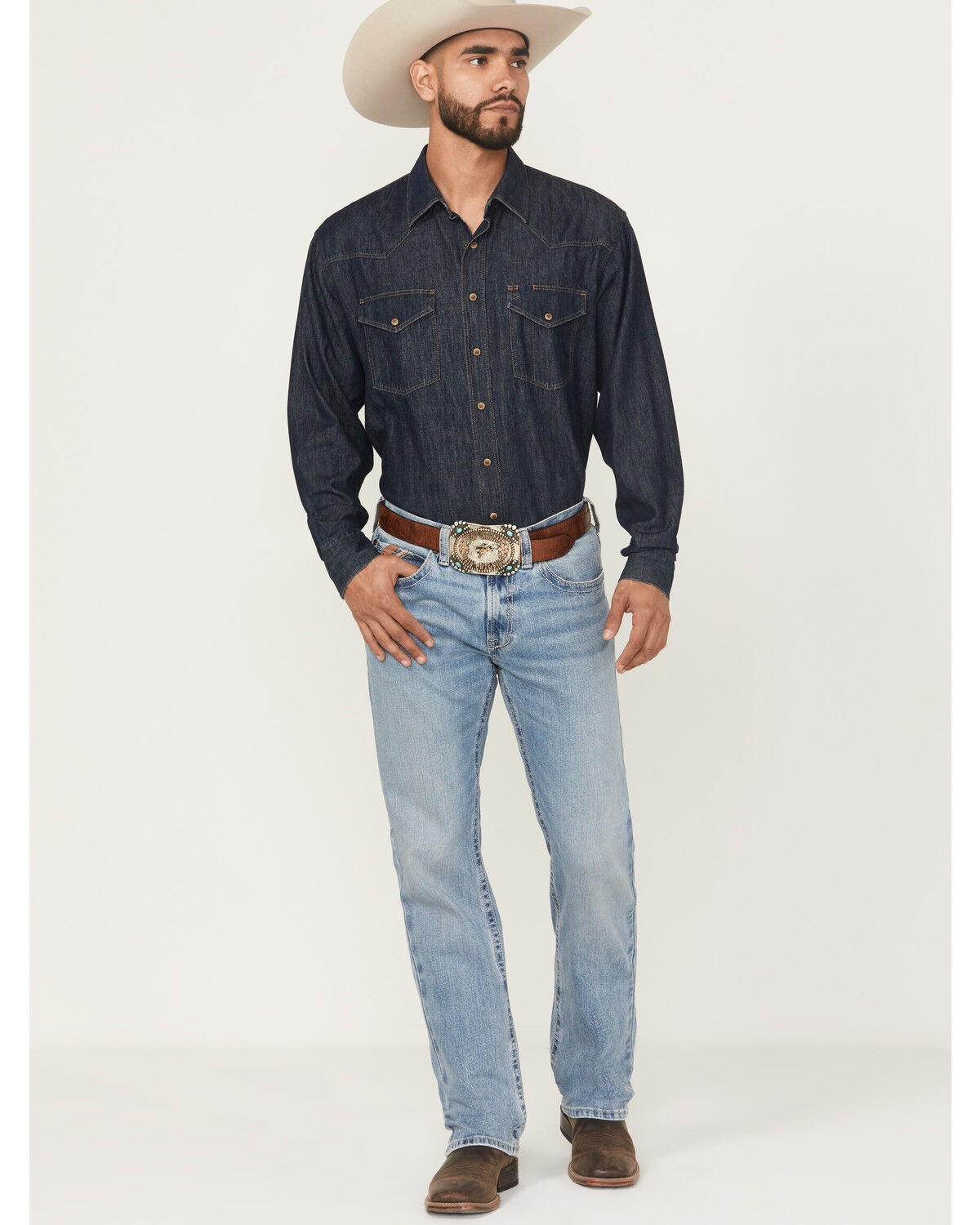 Men's Ariat M2 Flynn Cameron Light Wash Relaxed Bootcut Stretch Denim