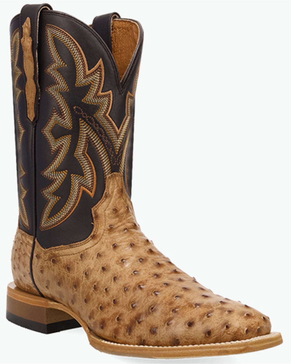 Men's Dan Post Livingston Exotic Ostrich Western Boots - Broad Square