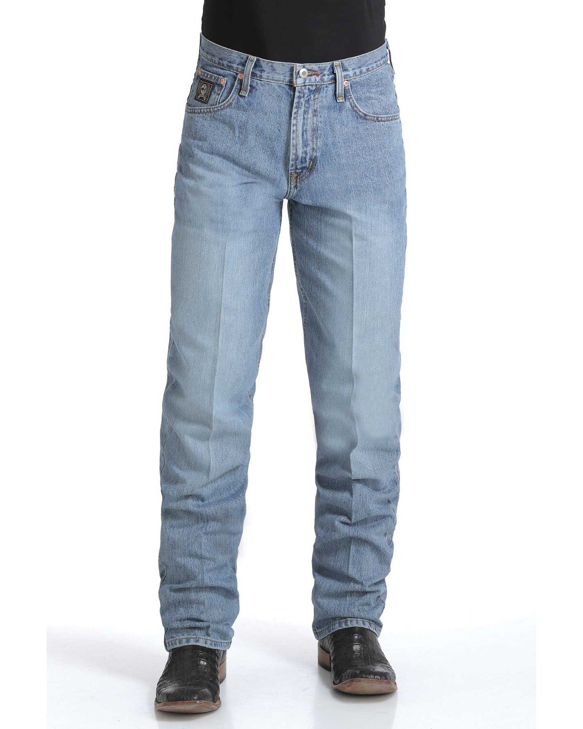 Men's Cinch Black Label Medium Wash Loose Tapered Rigid Denim Jeans