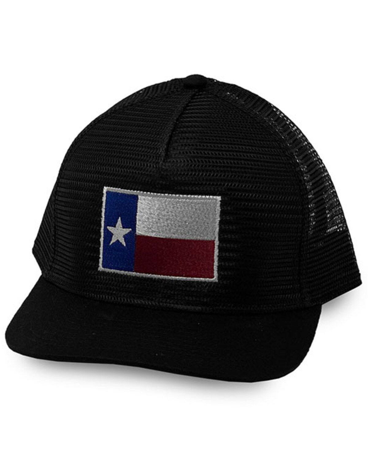 Men's Oil Field Hats Black Texas Flag Patch Mesh-Back Ball Cap