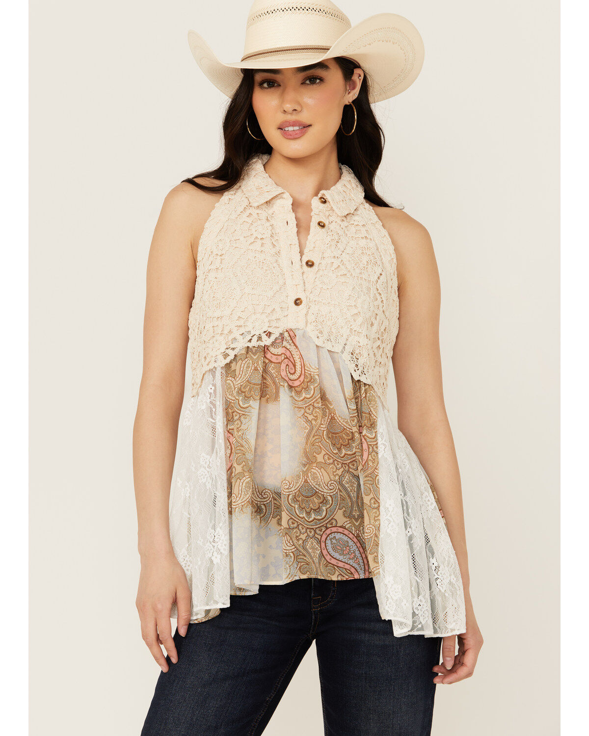 Women's Miss Me Crochet Tank
