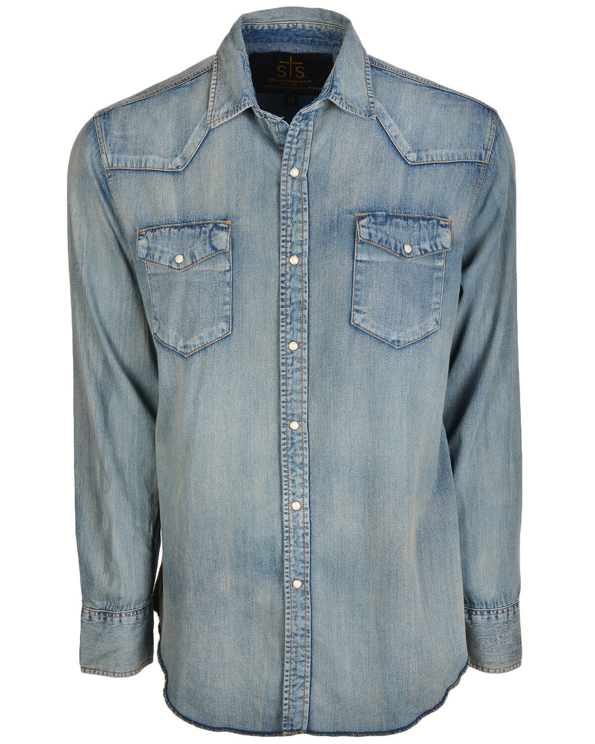Men's STS Ranchwear Mcrea Denim Washed Long Sleeve Western Shirt
