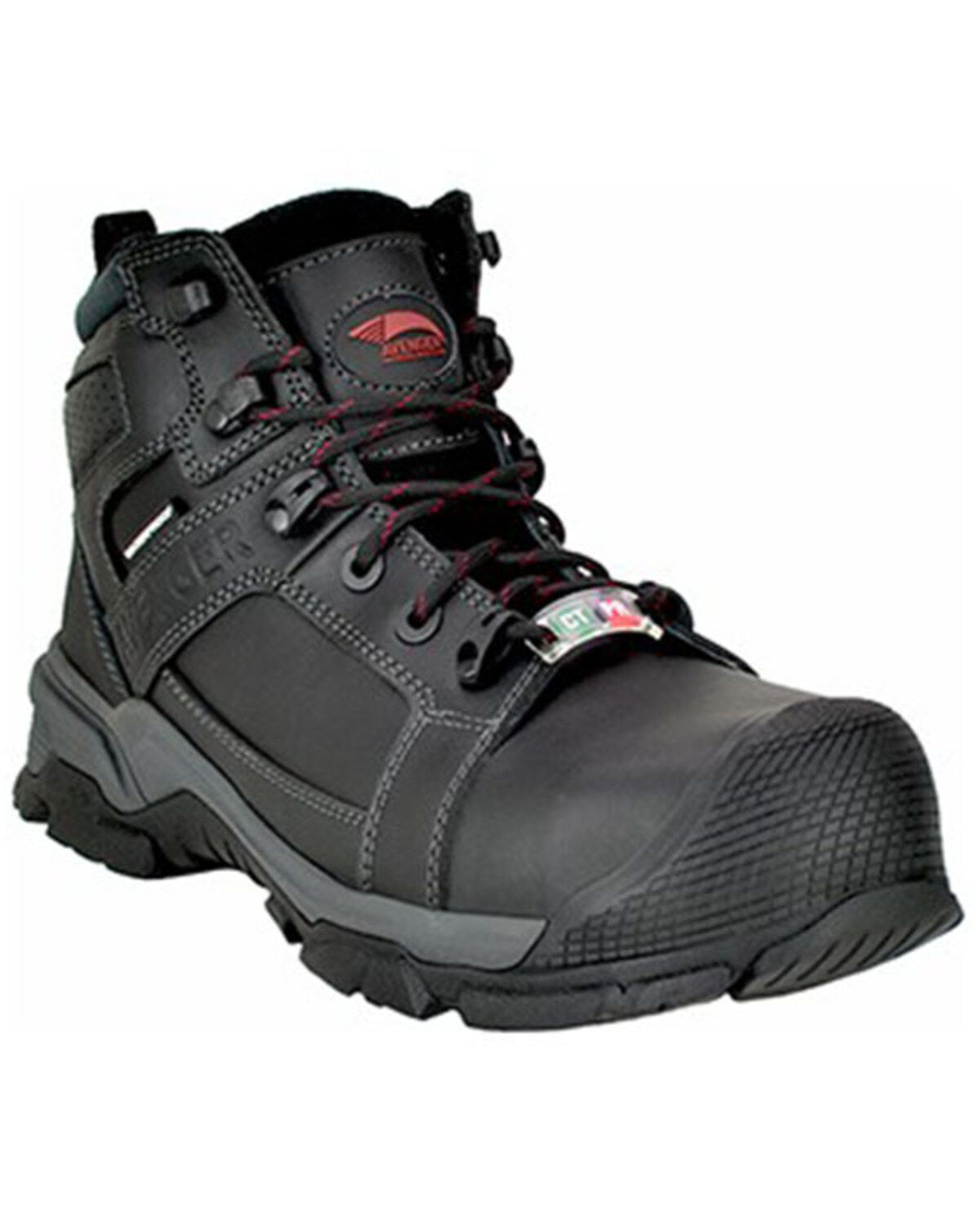 Men's Avenger Black Waterproof Work Boots - Carbon Toe