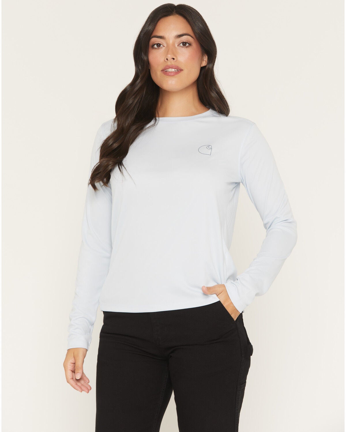 Women's Carhartt Force Sun Defender Logo Relaxed Fit Long Sleeve Grap