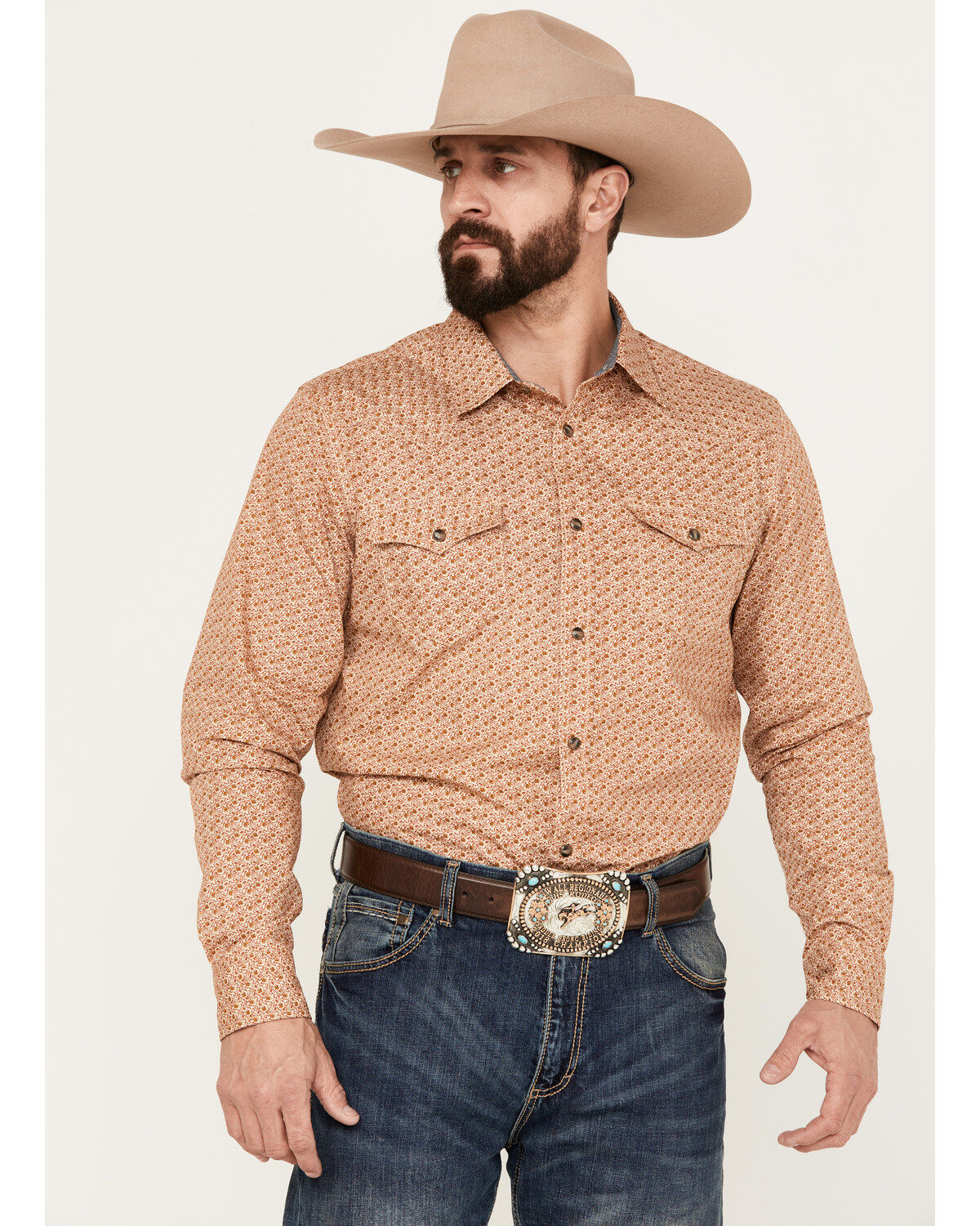 Men's Cody James Dixie Floral Print Long Sleeve Western Pearl Snap Shi
