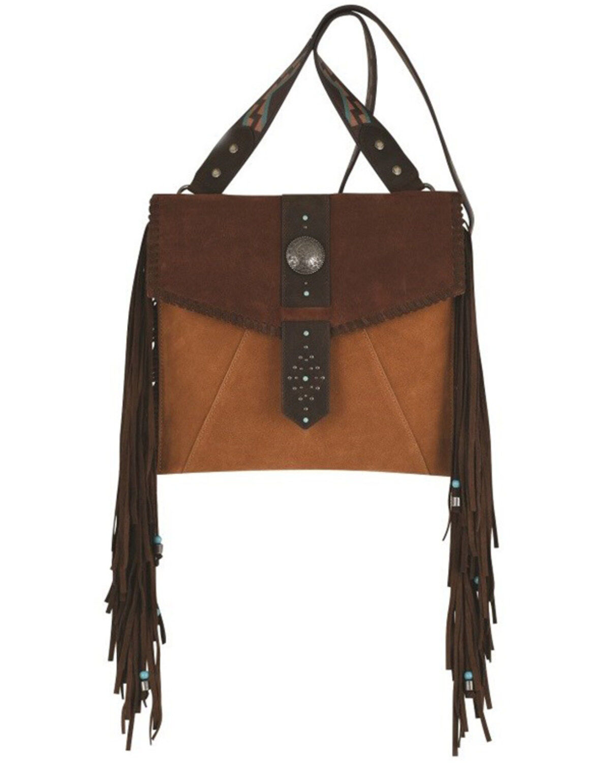 Women's Red Dirt Hat Fringe Suede Crossbody Bag