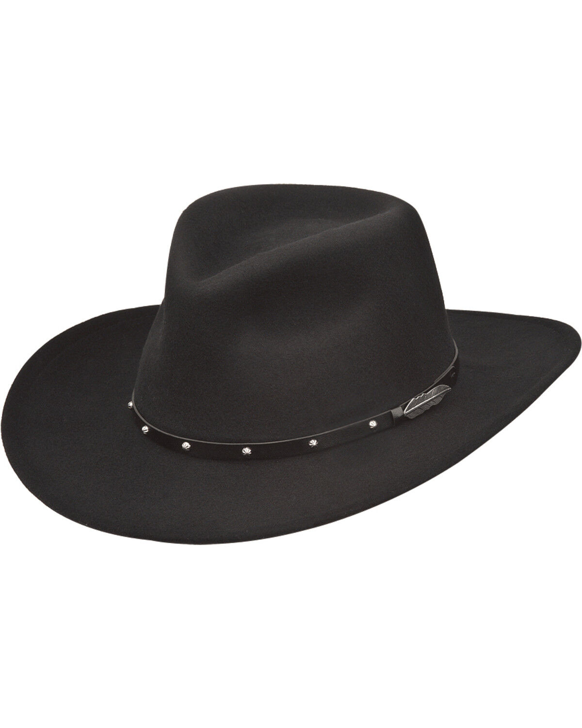 Men's Black Creek Feather Concho Felt Western Fashion Hat