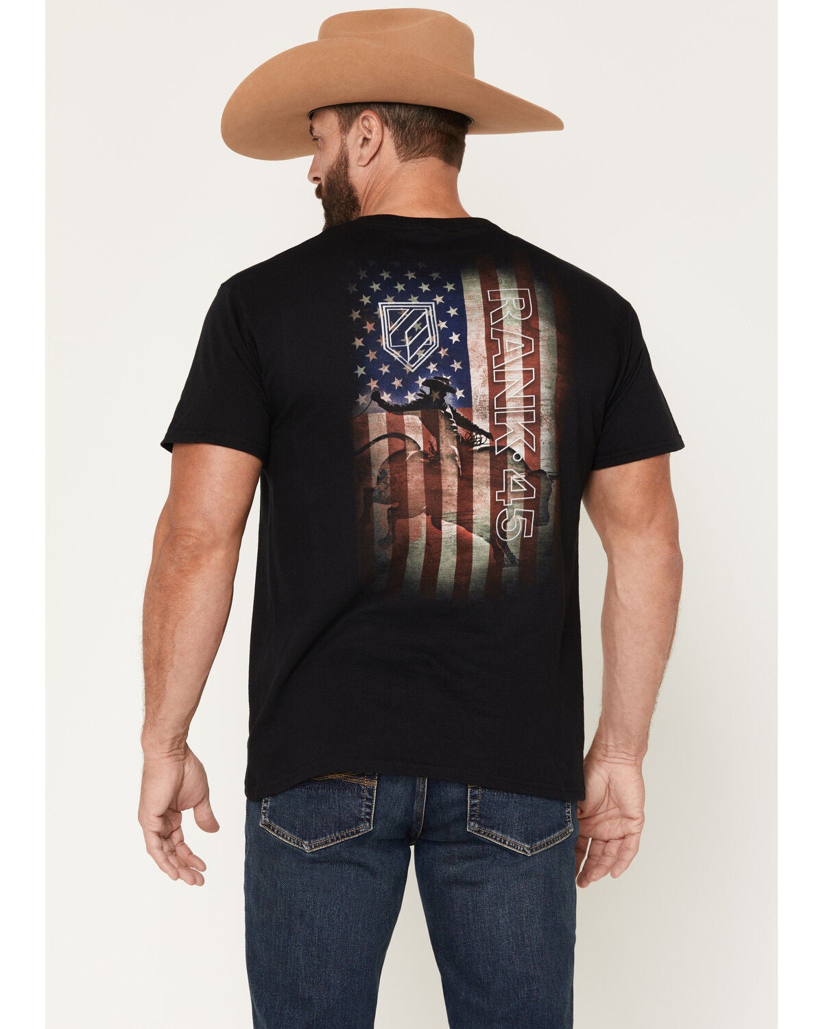 Men's RANK 45 Rustic Flag Short Sleeve Graphic T-Shirt
