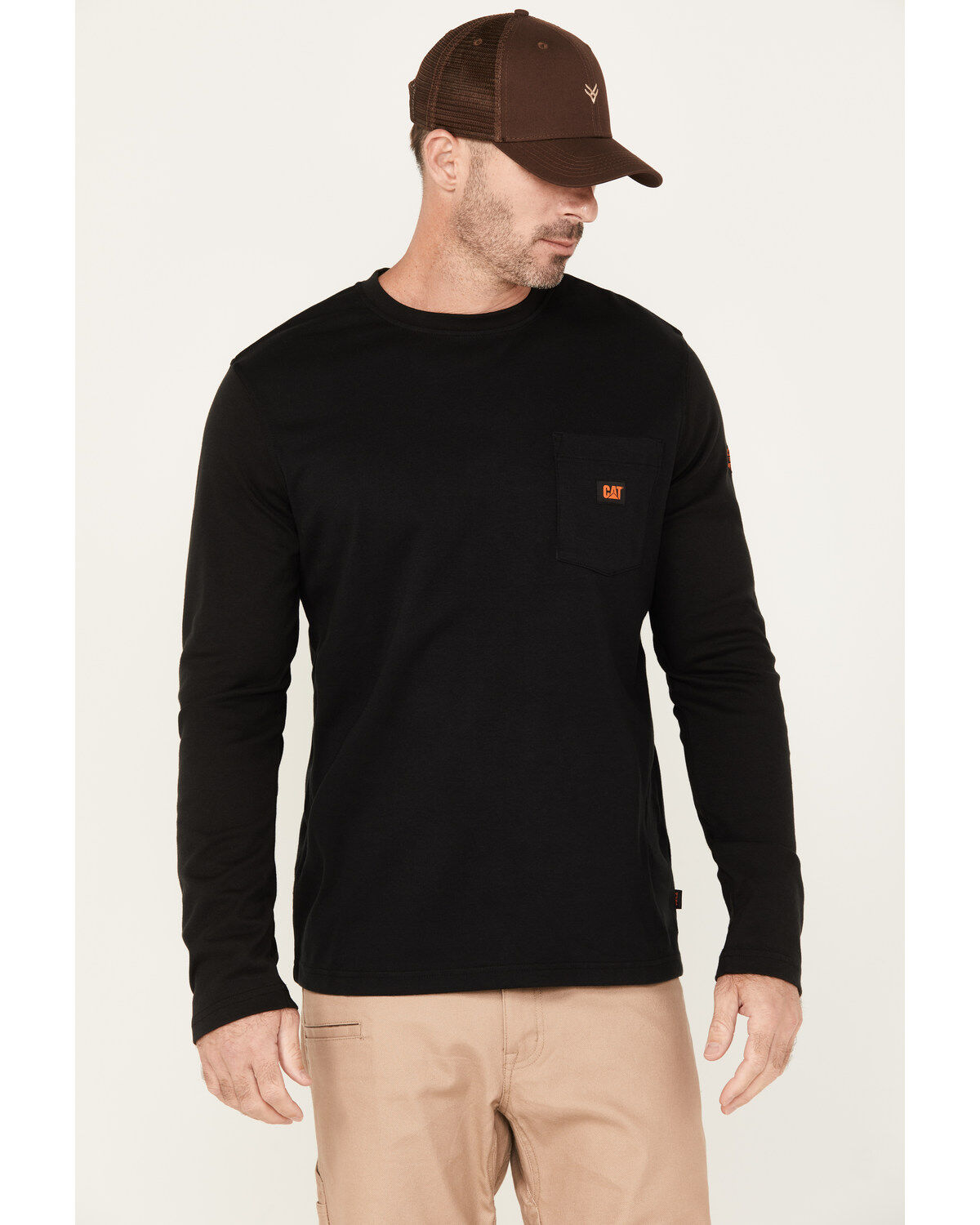 Men's CAT FR Long Sleeve Pocket Work T-Shirt