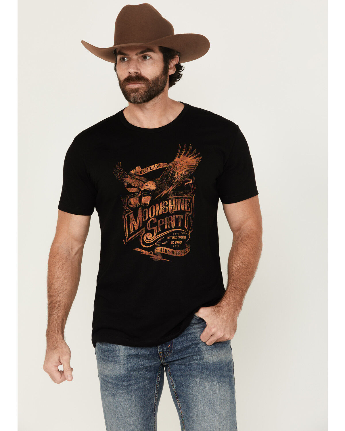 Men's Moonshine Spirit Country Soul Eagle Short Sleeve Graphic T-Shirt