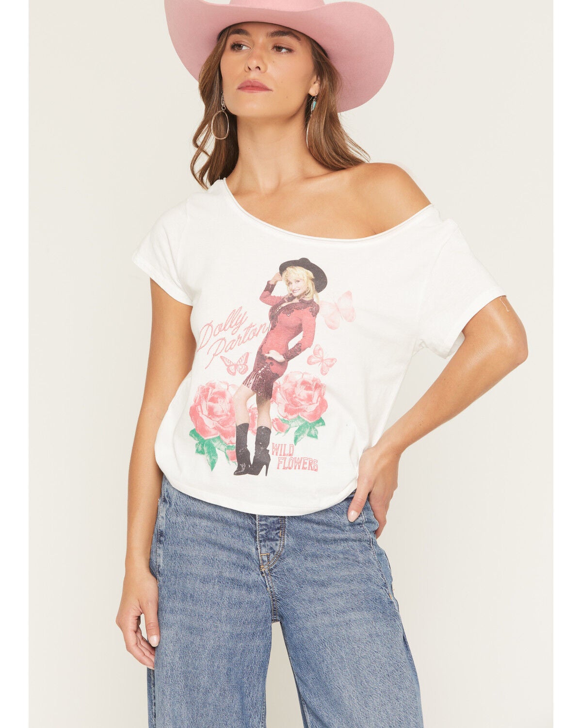 Women's Goodie Two Sleeves Dolly Rose Off The Shoulder Short Sleeve Te